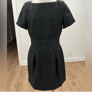 French Connection Black Croc Luxe Print Textured Mini Dress